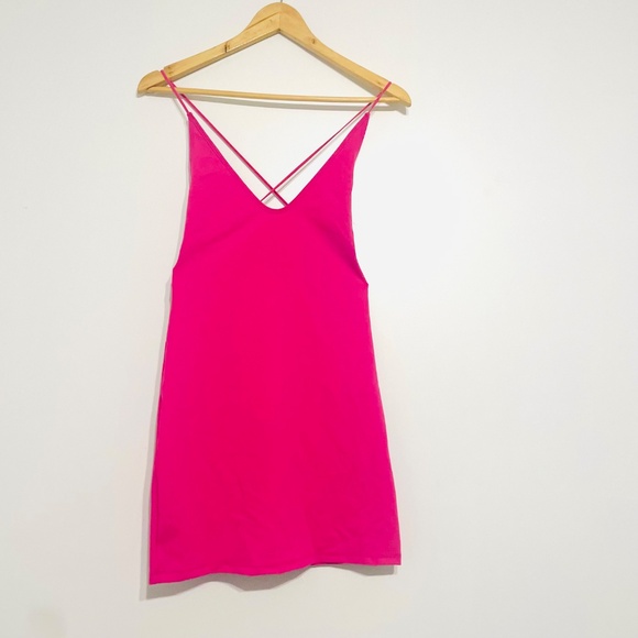 Intimately Free People NWOT Crisscross Back Mini Slipdress in Rose Violet - Picture 5 of 9